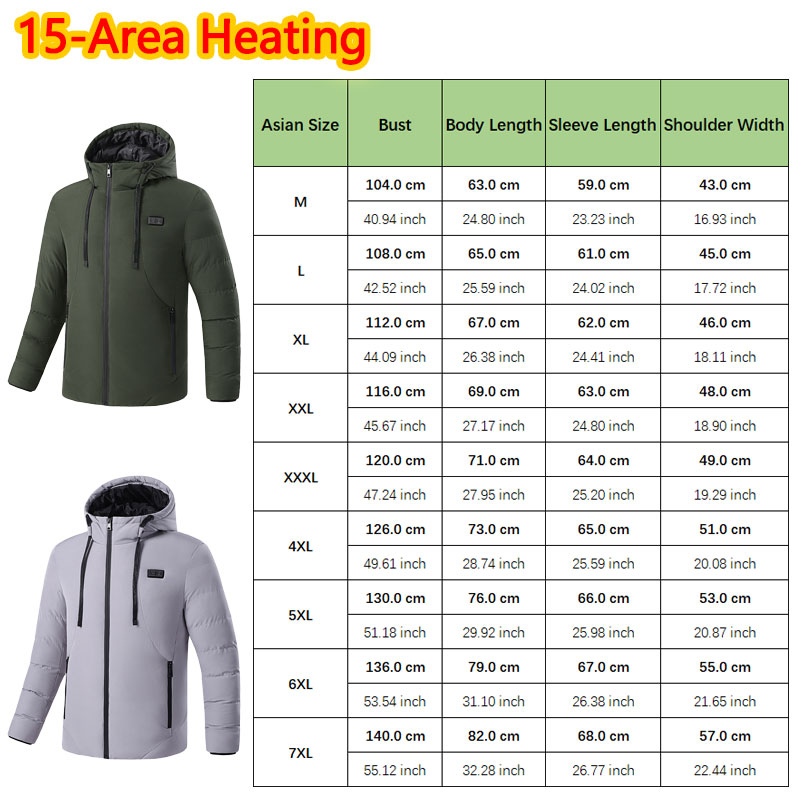 Veste d'hiver chauffante à 15  - Outdoor Sport Jacket avis et prix