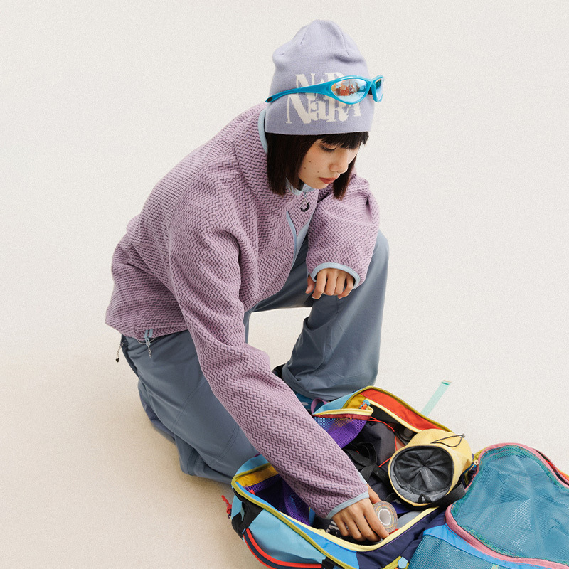 Veste polaire à rayures ondulé - Outdoor Sport Jacket avis et prix